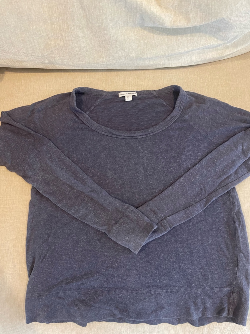 James Perse Women’s Long Sleeve Crewneck Shirt - Navy